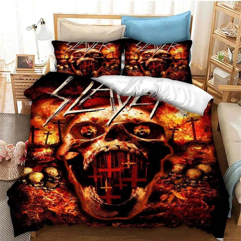 Slayer Heavy Metal Band Music Bedding Set Bedroom Soft Modern Bedspreads Comefortable Duvet Cover Quilt Cover And Pillowcase