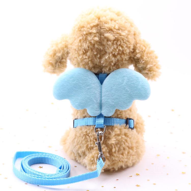 Pet Supplies Adjustable Dog Nylon Leash Dog Cat Traction Rope Puppy Pet Angel Wings Chest Straps