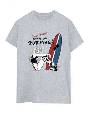 Womens/Ladies Harley Quinn LetÂ´s Go Surfing Cotton Boyfriend T-Shirt