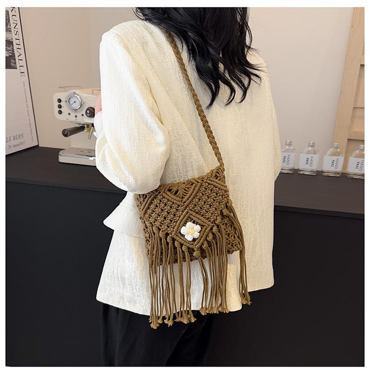 Богемная бахрома плетеная сумка женская 2024 новая интернет знаменитость сумка через — фото 7