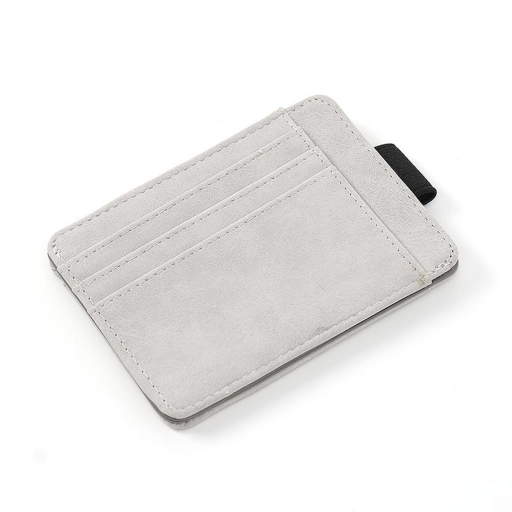 Basic Faux Leather Card Holder (Light Gray)