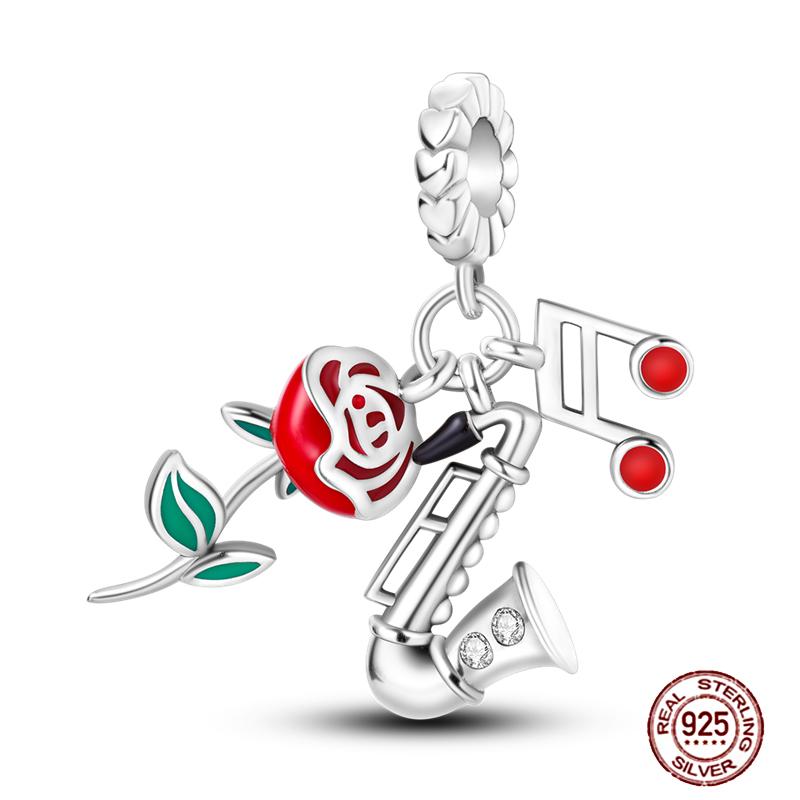 Daily Articles Copper Pink Perfume Charms Camera Dumbbell Smart Watch Beads Fit Original Bracelets Diy Jewelry Gift