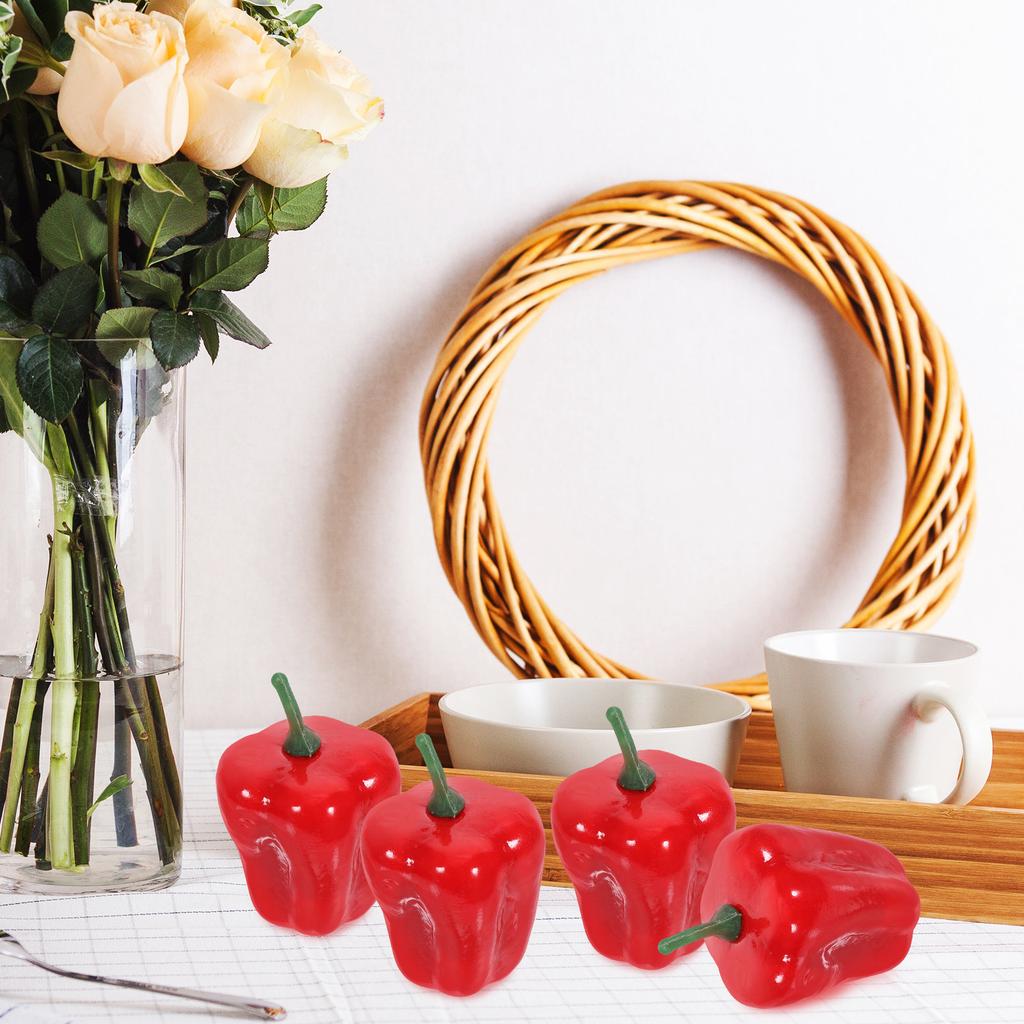 20Pcs Foam Fake Peppers Bright Red Simulated Chilies for Creative Desktop Decoration Photography Props Kitchen Theme Decor