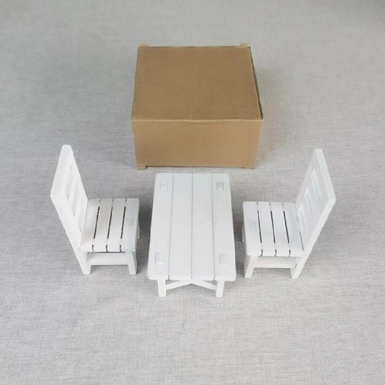 Miniature Kitchen Table And Chairs Set Wooden Dollhouses Furniture For 1/6 Scale Doll Decors