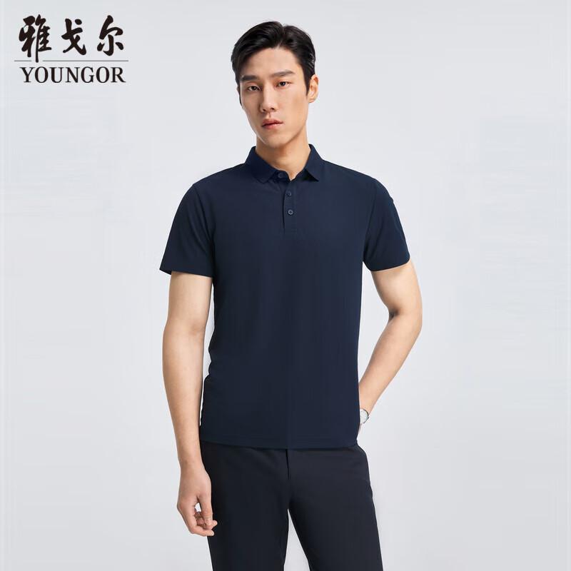 YOUNGOR Men s Summer Business Casual Short-Sleeve Polo Shirt M