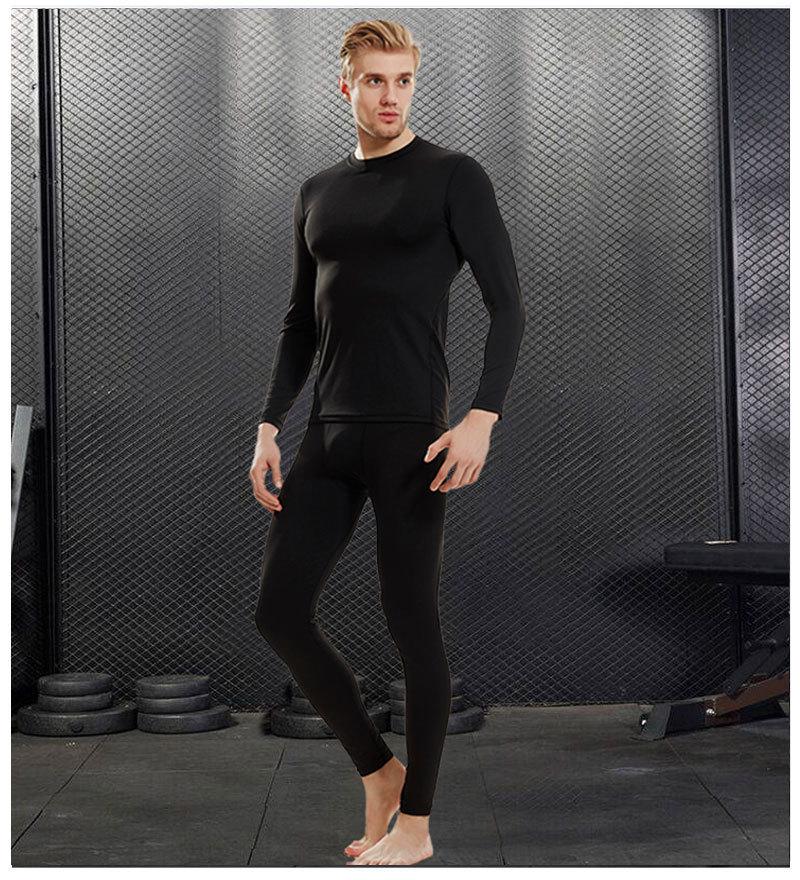 Men's Autumn/Winter Fleece-Lined Quick-Dry Long-Sleeve Running Shirt