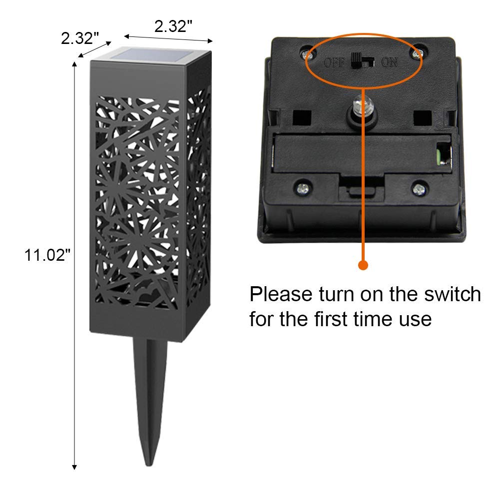 1PC LED Solar Powered Hollowed Out Lawn Lamp for Outdoor Decoration