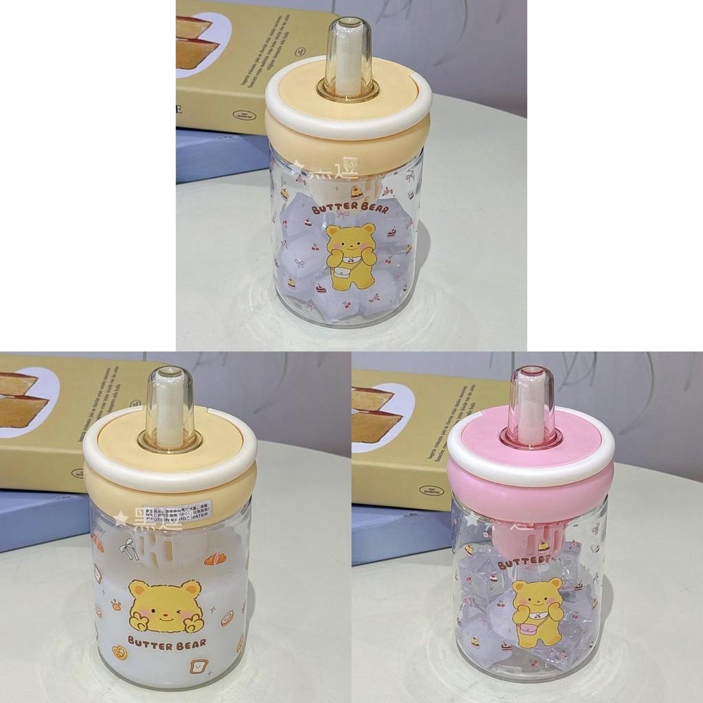 Cute Bear Plastic Water Bottle For Kids With Large Capacity And Leakproof Lid