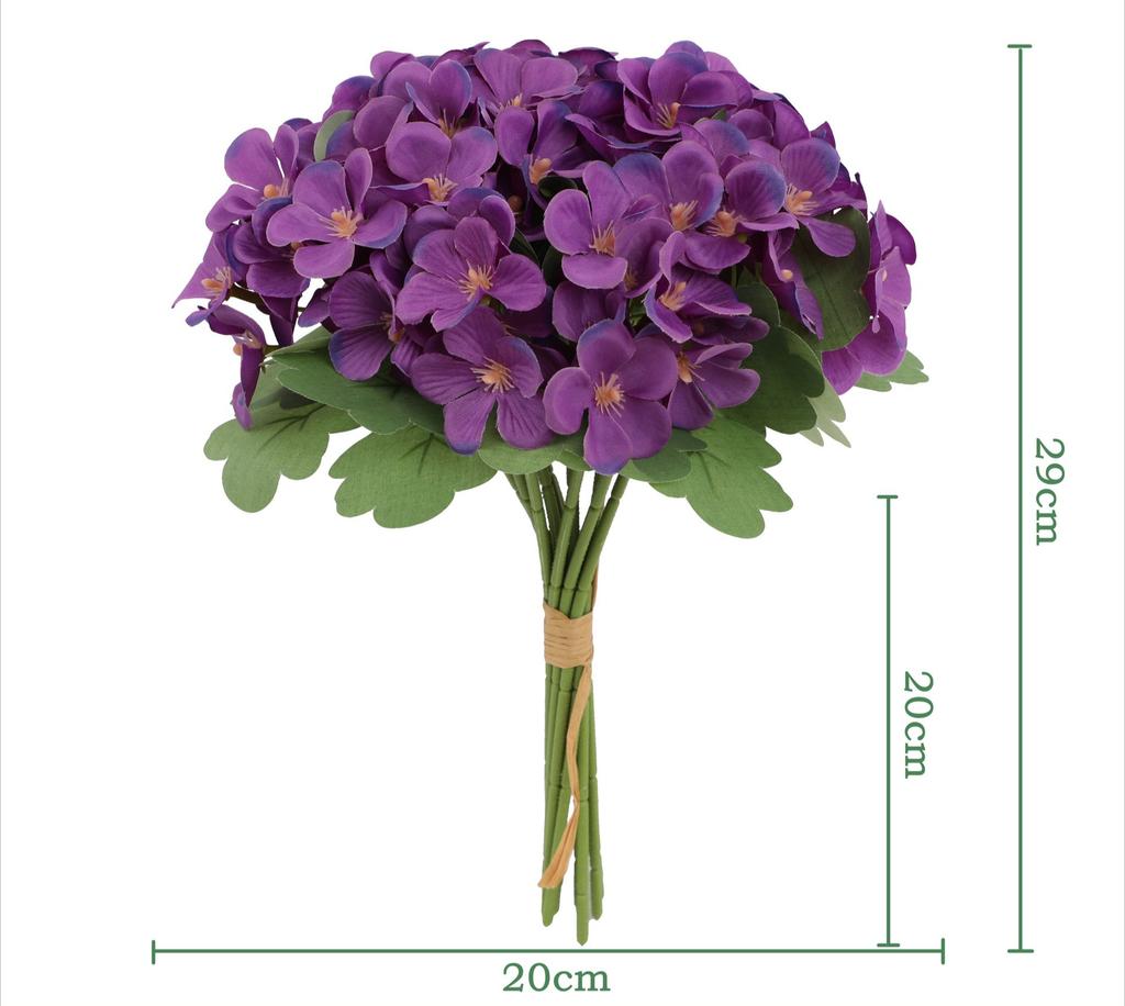 12 Stück Simulation Hortensie künstliche Blume Wohnzimmer Ornament Dekoration Hochzeitsstrauß Bankettsaal Landschaftsgestaltung Kunststoff