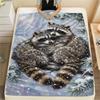 1PC Cute Little Animals Print FlAannel Blanket, High Quality Comfortable for All Seasons, Home Decor, Warmth and Comfort