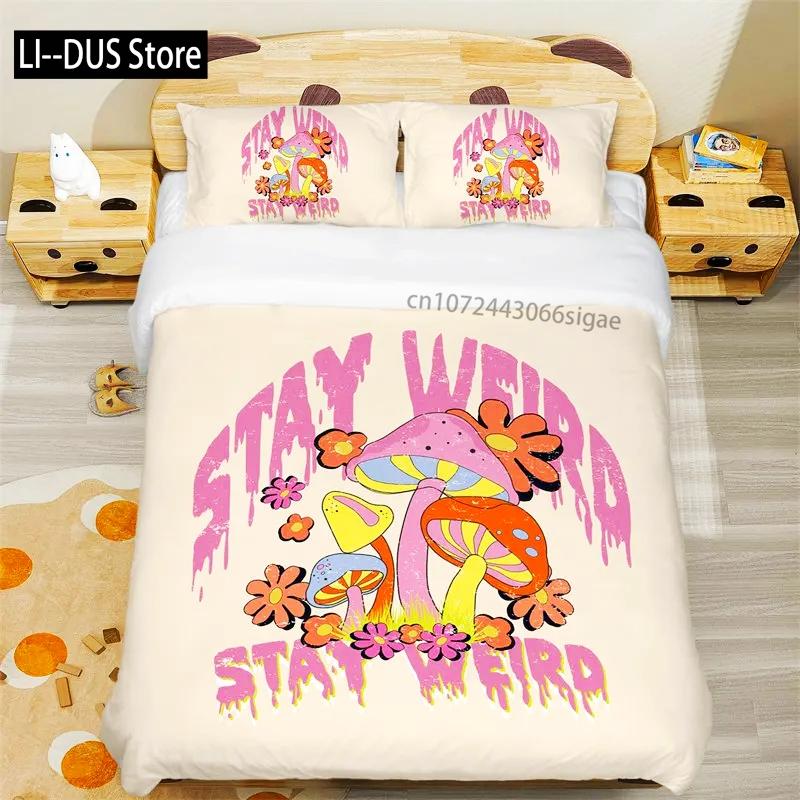 

Comforter Watercolor Mushroom Wild Forest Various Mushroom Bedding Set Fantastic Landscape Comforter For Kids Adults Comforter (quilt)-EU Single(135*200cm)3pcs
