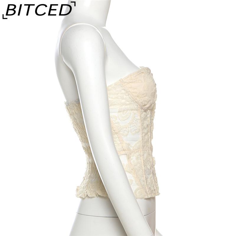 BITCED Spring Women's Solid-Color Slim-Fit Streetwear Off-the-Shoulder Halter Backless Tank Top