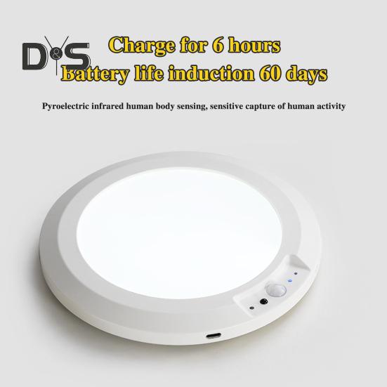 Motion Sensor Ceiling Light with Remote Control 3 Color Temperatures Dimmable Easy To Install Magnetic Wireless Ceiling Light