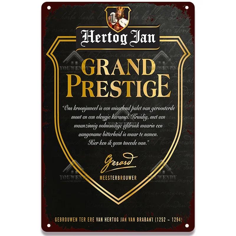 

Тарілка для домашнього декору Ретро Пиво Металеві плакати Олов яна табличка Vintage Hertog Jan Металева табличка Паб Бар Людина Печера Декорація стін 20x30 см 30x40cm(11.8x15.7inch)