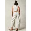 Washed Jeans Women Wide Leg Pants Denim High Waist Vintage Pockets Solid Basics Loose Fit Ankle Length Trousers