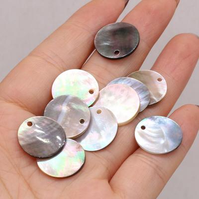 20Pcs/Pack Natural Black Shell Pendant, Handmade Round Charms for Jewelry Making DIY Women Necklace Accessories, Cheapest Items Available