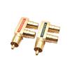 Pistol Style Adapter Diy Accessories Gold Plated Av Audio Splitter Plug Rca Adapter 1 Male To 2 Female F Connector