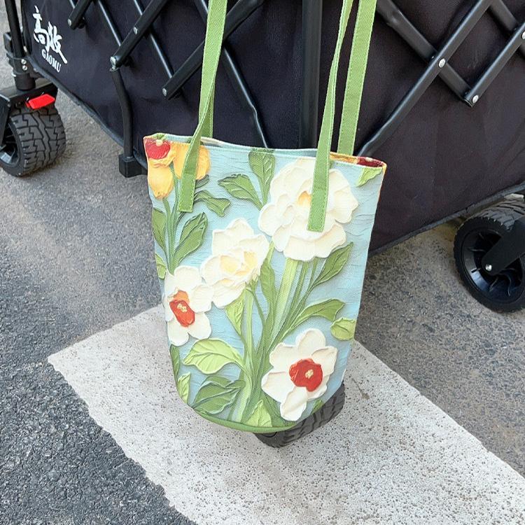 

Простая дорожная универсальная холщовая сумка большой вместимости с высокой эстетической ценностью, тканевая сумка на одно плечо null