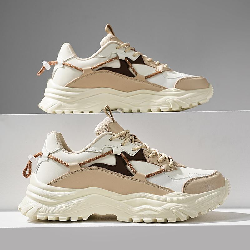 Fashion Men's Vulcanized Shoes Trendy Personalized Teenagers Casual Shoes Round Toe Lace-Up Plus Size Platform Shoes Men Shose For Sale