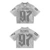 T Shirt American Fashionable Breathable Splicing Loose Football Jersey Streetwear Casual Breathable Unisex Short Sleeve Top
