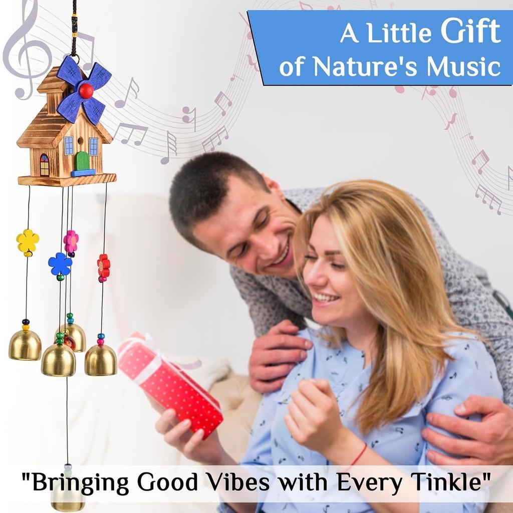 Wind Chimes for Home & Balcony Decor, Metal Hanging Outdoor Garden Terrace, Feng Shui Positive Energy Good Luck & Vastu