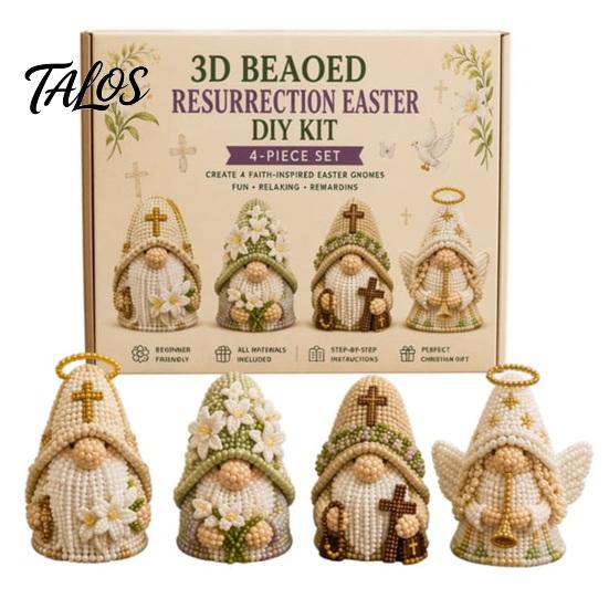 Talos 3D Gnome Bead Craft Kit, Beaded Nativity DIY Faith Religious Art Project with Tools And Instructions for Christians Adults