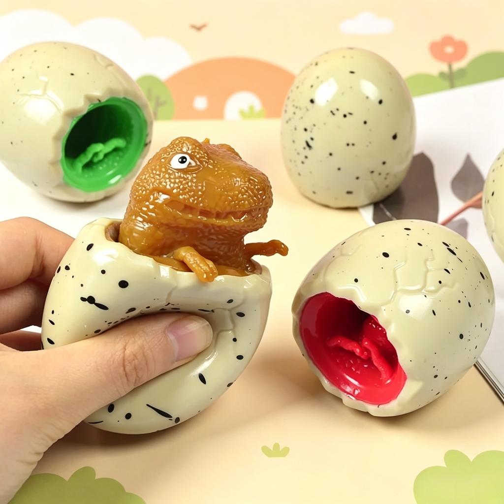 Colorful Evil Dinosaur Pop Out Eggs Squishy Squeeze Fidget Toy Set Sensory Anti-Stress Anxiety Relief Relaxation Plaything