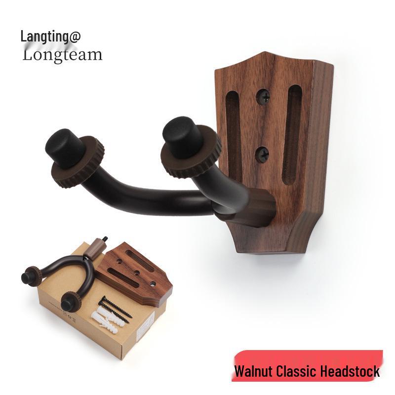 Black Walnut Guitar and Ukulele Headstock Hanger Black Walnut Instrument Hook