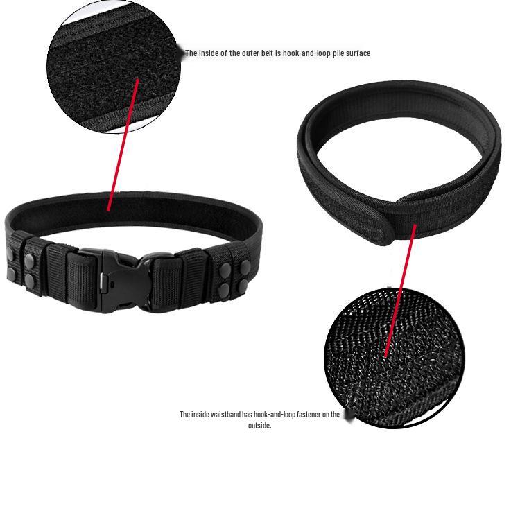 Men's Black Nylon Tactical Belt with Alloy Buckle - Braided for Security, Suitable for Outdoor Training and Duty Activities.