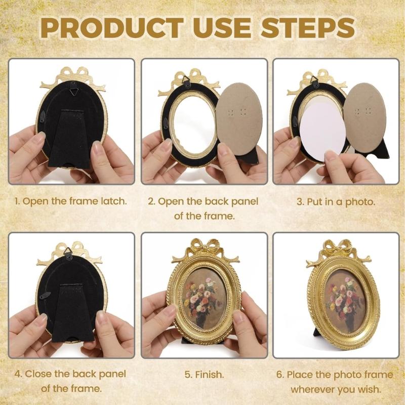 Antique Ornate Rectangles Photo Frame for Tabletop Wall Display,Retro Picture Frame,Decorative Photo Frame Home Decors