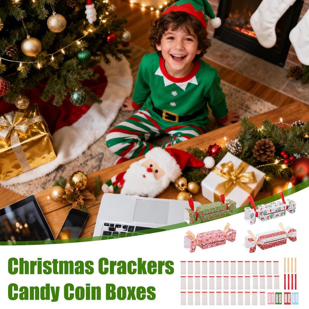 Christmas Money Box Cash Storage Christmas Decoration Crackers Candy Coin Boxes for Home Living Rooms Holiday Events Festivals
