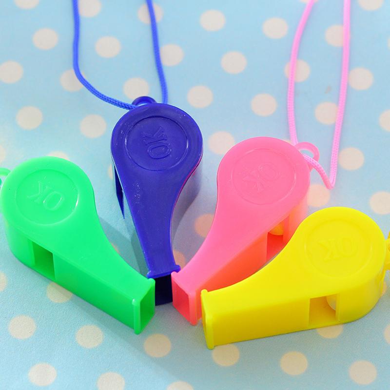 5/10/20PCS Pack Colorful Whistle with Rope Multifunction Plastic Cheerleading Whistles Sport Game Cheering Prop Party Supply ZYF