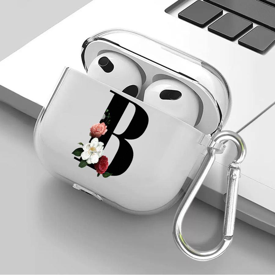 Lnitial Letter Clear Earphone Cases Cover Case For Airpods 3 4 Pro Pro2 1 Pro3 2