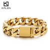12.5mm Vintage Cuban Chain Stainless Steel Bracelet for Men Simple Hip Hop Charm Accessories Fashion Holiday Shiny Jewelry Gifts