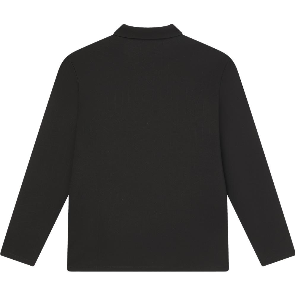 Fila 2023 Winter New Knit Long Sleeve Polo Shirt Simple Basic Casual Top Men Tops Black F11M342212FBK