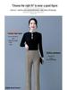 Women's High Waist Woolen Flare Pants, Fleece-lined, Slimming Casual Winter 2025 Trousers for Middle-aged Moms.