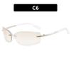 Rimless Y2K Style Sunglasses Rectangle Fashion Popular Women Men Shades Square Sun Glasses for Female Male Oculos Metal Frame
