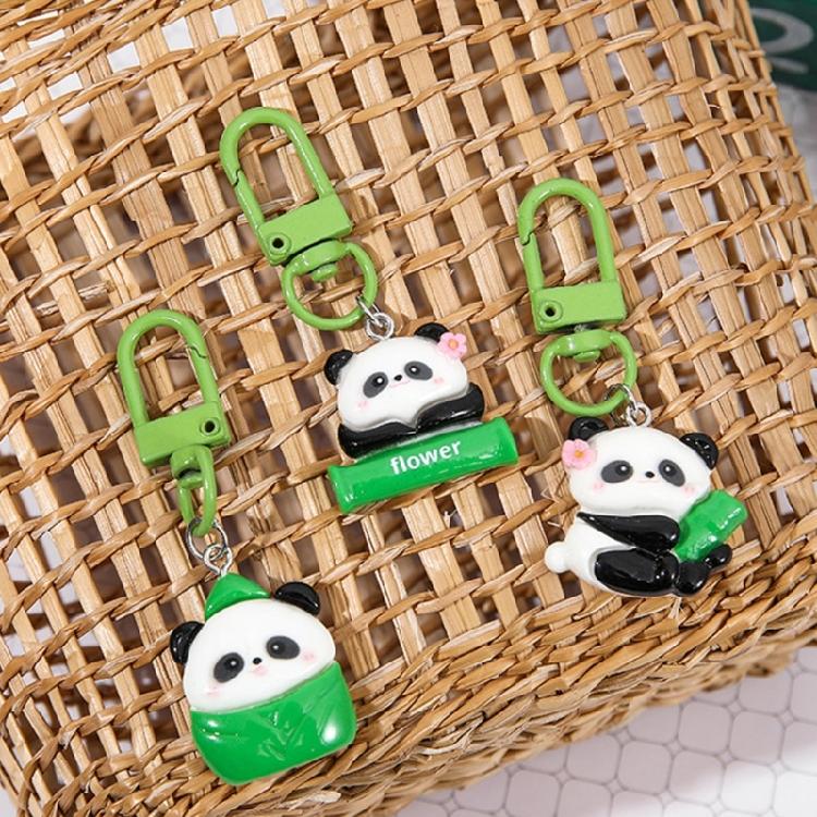 Fashionable 8 Pieces Lovely Panda Keychains Portable for Keys and Personalizing Bags Craft with Acrylic Materials