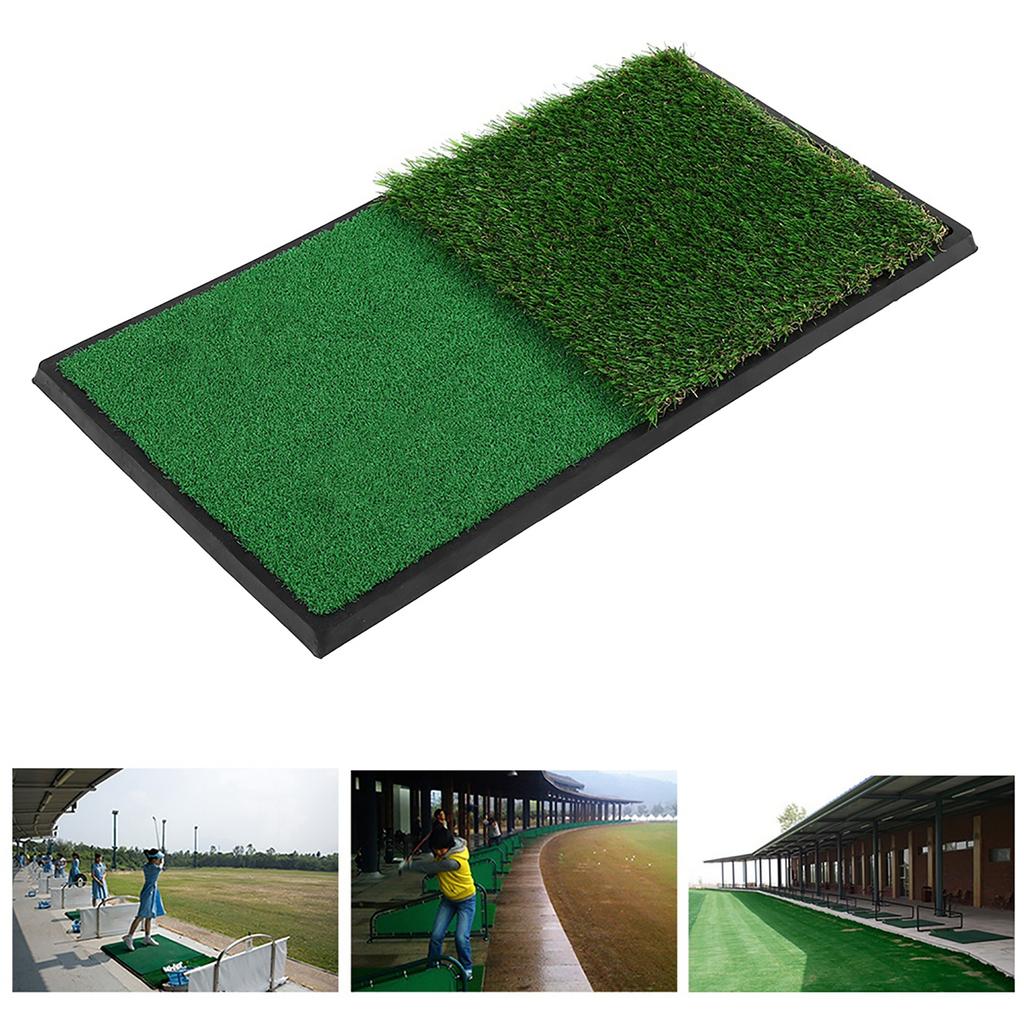Golf Double Swing Pad Rubber Sole Golf Practice Mats Golf Hitting Mats Simulation Lawn