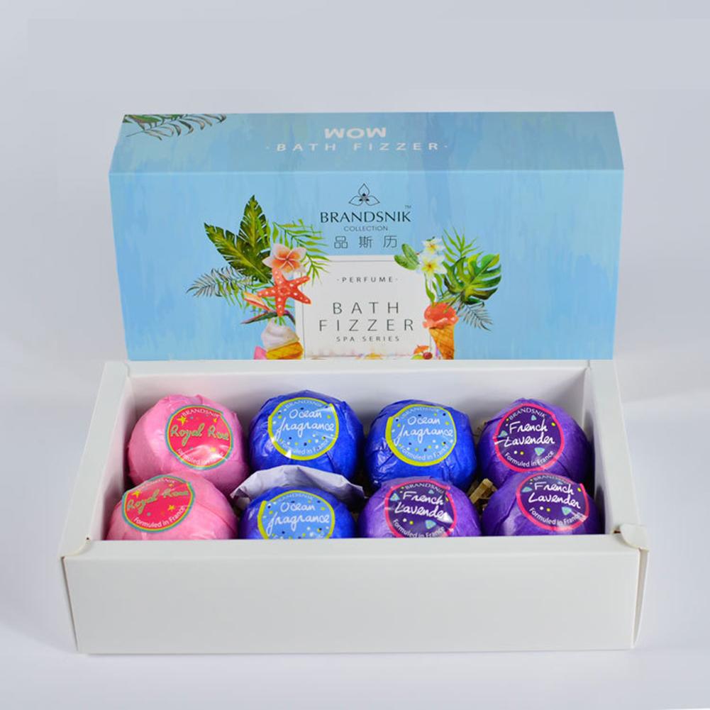 8pcs Bath Salts Ball Organic Fizzy Bath Bombs Set Handmade SPA Stress Relief Exfoliating Bath Salts 50g*8pcs#0