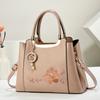 Fashionable Embroidered Crossbody Bag New Women's Single Shoulder Handbag for Middle-Aged Women Durable PU Leather Bags