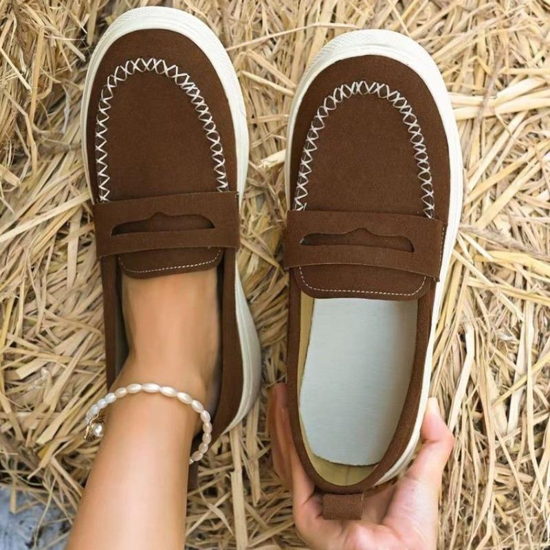 Fashion 2025 New Women Loafers Retro Outdoor Designer Shoes Women Trend Fashion Slip-On Sneakers Rubber Sole Lightweight Women Shoes
