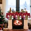 Non-slip Christmas Fireplace Scarf Snowman Santa Claus Pattern Xmas Fireplace Cover  New Year