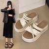 Cross-strapped Beaded Thick-bottomed Cool Slippers for Women To Wear Summer New Beach Slippers for Women To Wear One-word Sandals