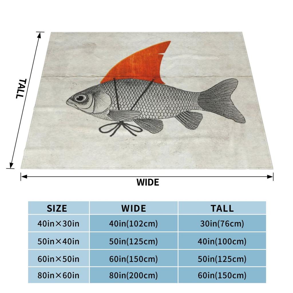 Goldfish With A Shark Fin Custom Travel An Ultra-Soft Micro Fleece Blanket