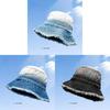 Vintage Denim Fisherman Hat With Wide Brim For Sun Protection And Sunshade In Spring Autumn Style