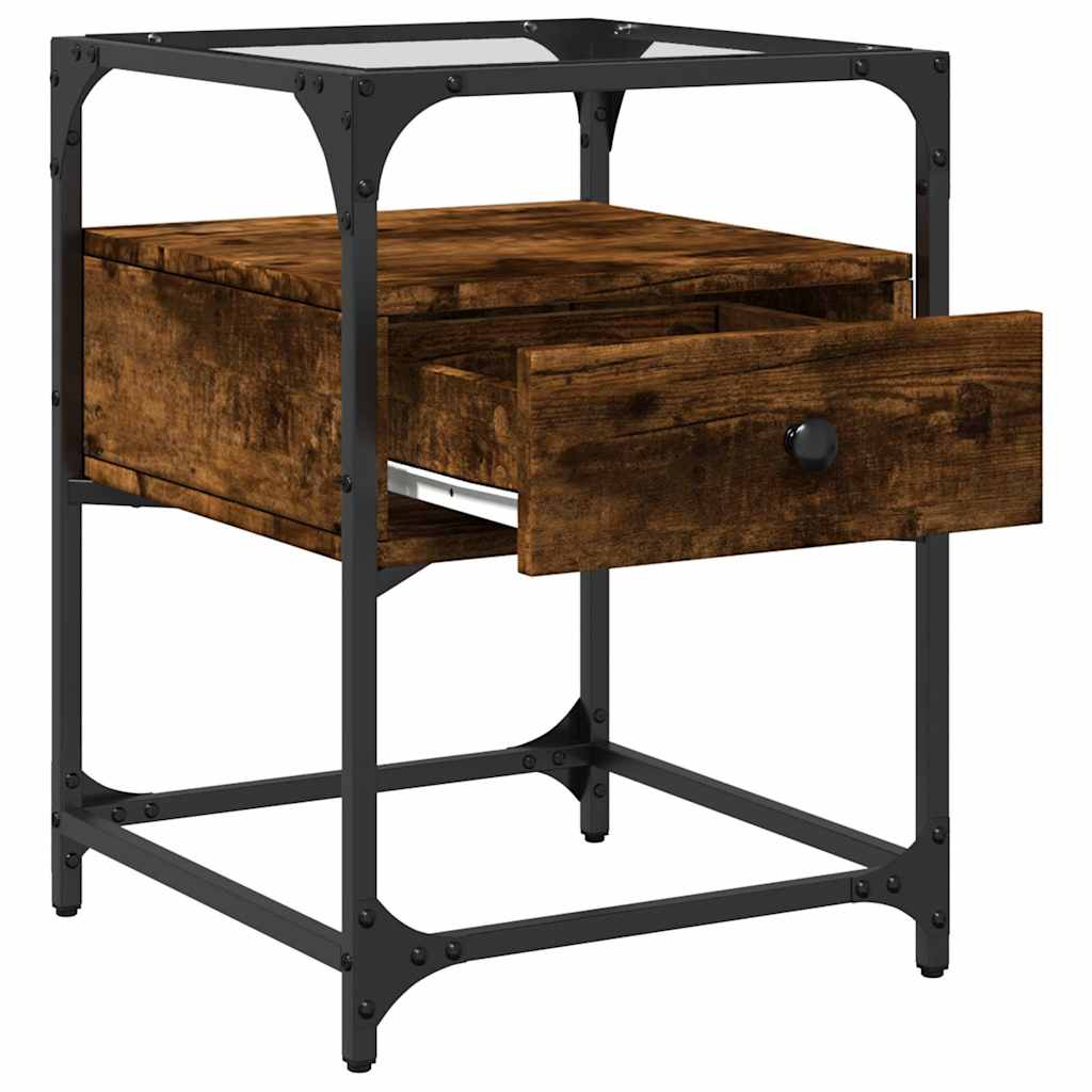 Nightstand Smoked Oak 40x40x55 cm Engineered Wood