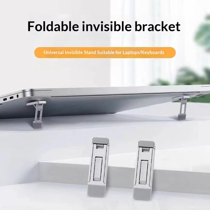 2Pcs Adjustable Tilt & Portable Mini Laptop Feet Foldable Keyboard Riser Stand For Desk Ergonomic Computer Keyboard Lift