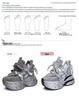 Women's Breathable Chunky Sneakers - 12cm Platform, Mesh, Small Size, A8951