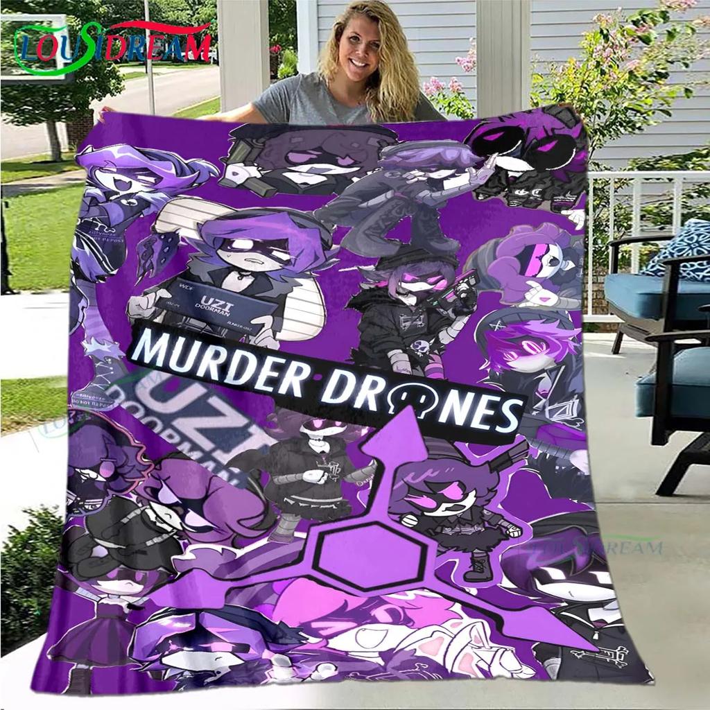 Hot Cartoon Murder Drone Flannel Adult and Children Blanket Sofa Bed Decoration Blanket Portable Blanket Bath Towel Gift